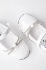 Muggo UNICORN Guaranteed Daily Orthopedic Light Sole Girls Ballerinas with Stones and Velcro
