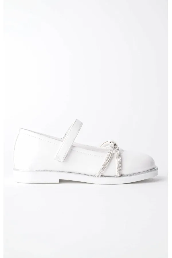 Muggo UNICORN Guaranteed Daily Orthopedic Light Sole Girls Ballerinas with Stones and Velcro
