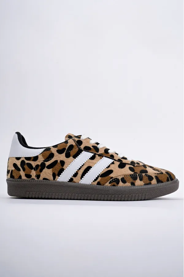 Muggo LEOPARD Guaranteed Women's Orthopedic Casual Lace-Up Walking Leopard Patterned Sneaker Sports Shoes