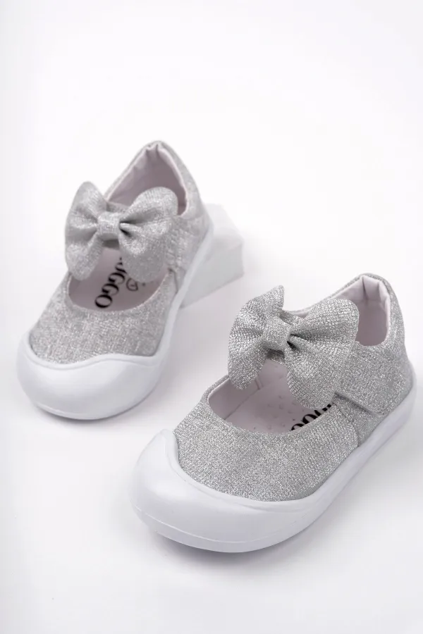 Muggo MOLİNA Velcro Bow Daily Girl First Step Baby Sneakers