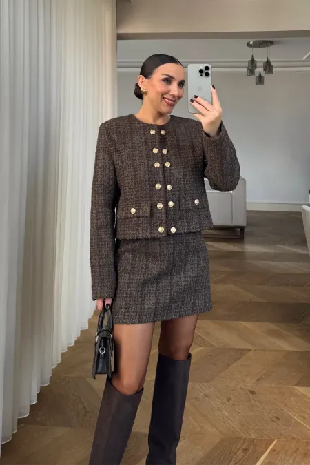 Tüvit Ceket Etek Takım