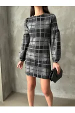 Robe à carreaux en gros - Anthracite | TOPSHOW | F0029