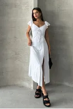 Robe Topshow blanche unie en viscose en gros