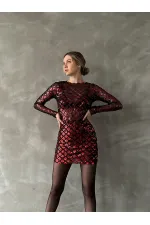 Shiny Wholesale Skirt - Black Red | TOPSHOW | F1624