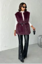 Gilet en fausse fourrure - Damson
