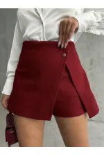 Taş Detaylı Toptan Etek - Bordo | TOPSHOW | F1386