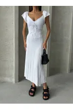Robe Topshow blanche unie en viscose en gros