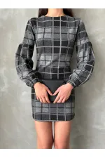 Robe à carreaux en gros - Anthracite | TOPSHOW | F0029