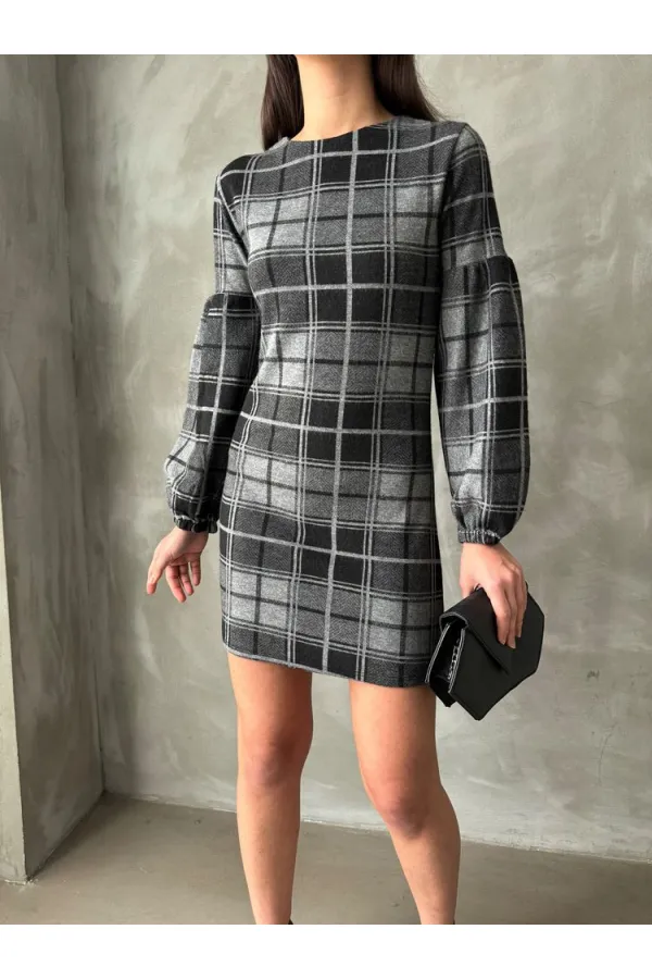 Robe à carreaux en gros - Anthracite | TOPSHOW | F0029