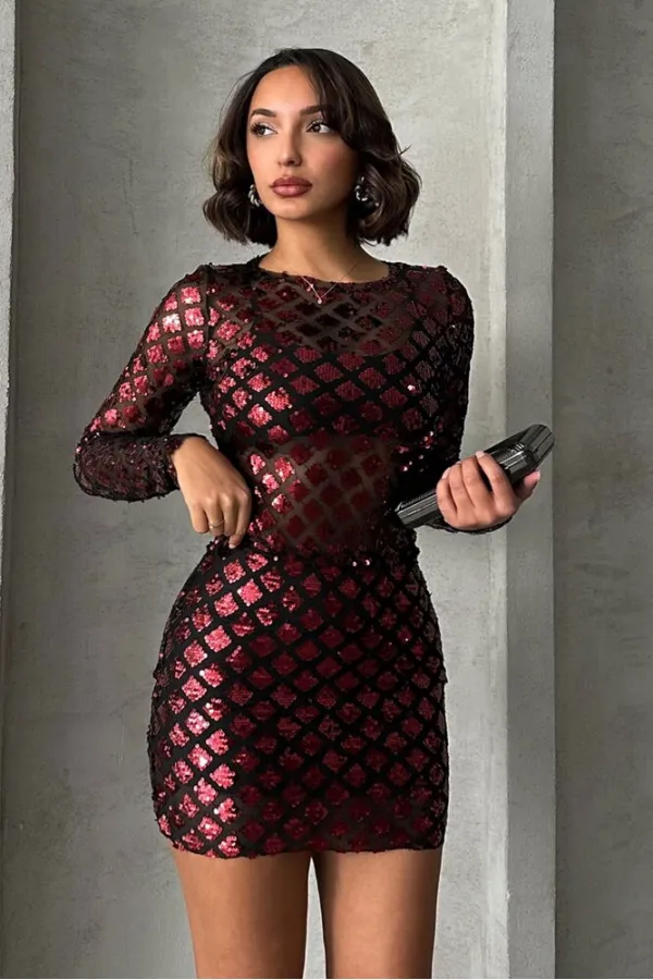 burgundy dress red carpet Liza Koshy 2024 Oscars Red Carpet Burgundy Dress