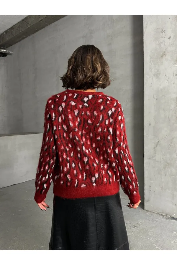 Pull Topshow rouge bordeaux K- Knitwear en gros | K-214