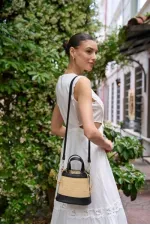 Bohemian Style Bucket Hand and Shoulder Bag Black Straw Bohemian Style Bucket Hand and Shoulder Bag Black Straw
