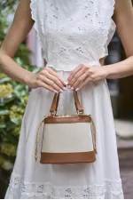 Bohemian Style Bucket Hand and Shoulder Bag Canvas-Tan Bohemian Style Bucket Hand and Shoulder Bag Canvas-Tan