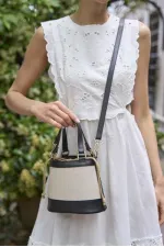 Bohemian Style Bucket Handbag and Shoulder Bag Canvas - Black Bohemian Style Bucket Handbag and Shoulder Bag Canvas - Black