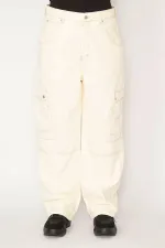 KADIN BEJ KARGO CEPLİ JEAN PANTOLON