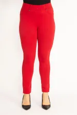 Women's Brown Front and Back Pocket Leggings 65N34534