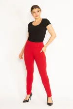 Women's Brown Front and Back Pocket Leggings 65N34534