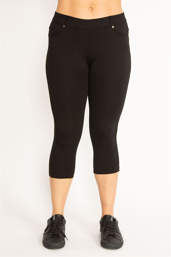 Women's Navy Blue Front and Back Pocket Leggings 65N34639