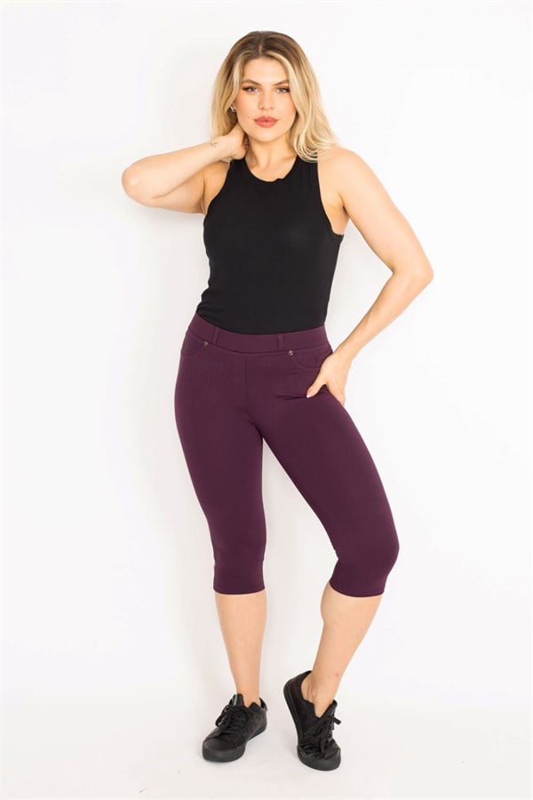 Women's Plum Front and Back Pocket Leggings 65N35202