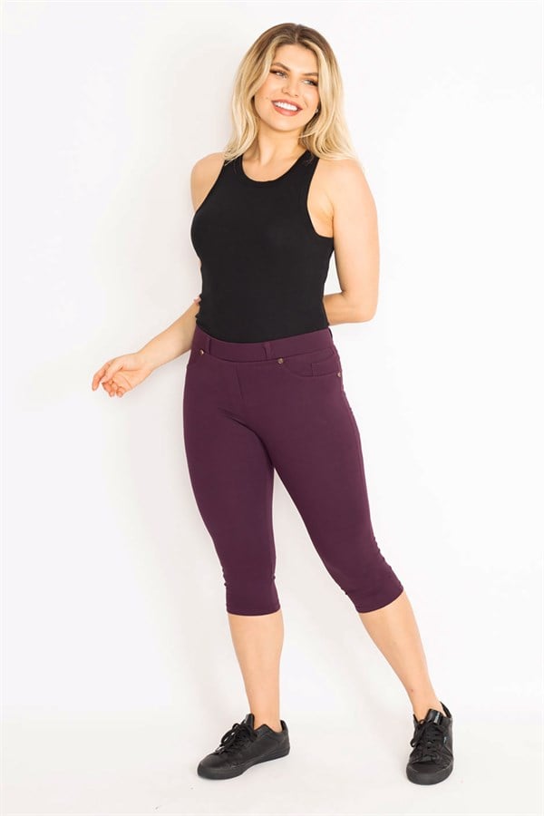 Women's Plum Front and Back Pocket Leggings 65N35202