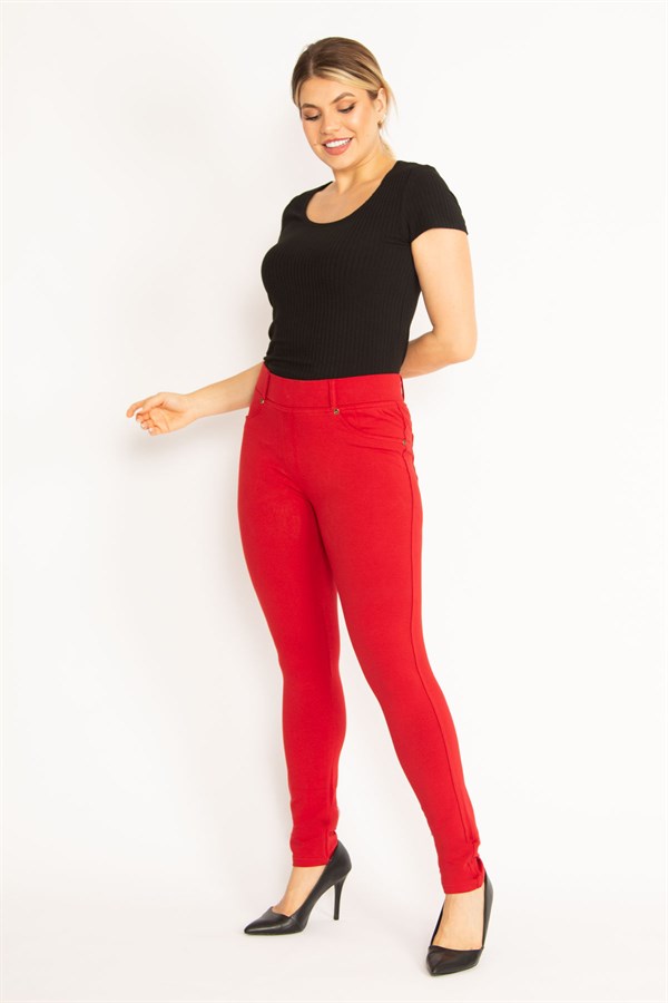 Women's Brown Front and Back Pocket Leggings 65N34534
