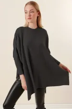 15783 Pull poncho fendu - Anthracite