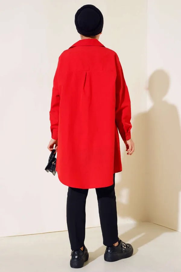 5845 Hijab Tunic - Red 5845 Hijab Tunic - Red