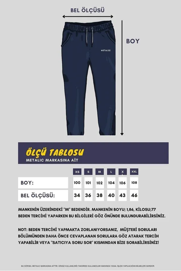 Çok Renkli 4'lü Erkek Eşofman Altı Etiketli Arka ve Yan Cepli Regular Fit
