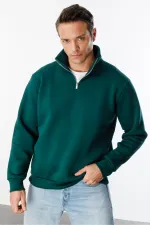 Unisex Sweatshirt Comfortable Cut Cotton Fleece Inside Half Zipper Stand Collar Sweatshirt Unisex Sweatshirt Comfortable Cut Cotton Fleece Inside Half Zipper Stand Collar Sweatshirt