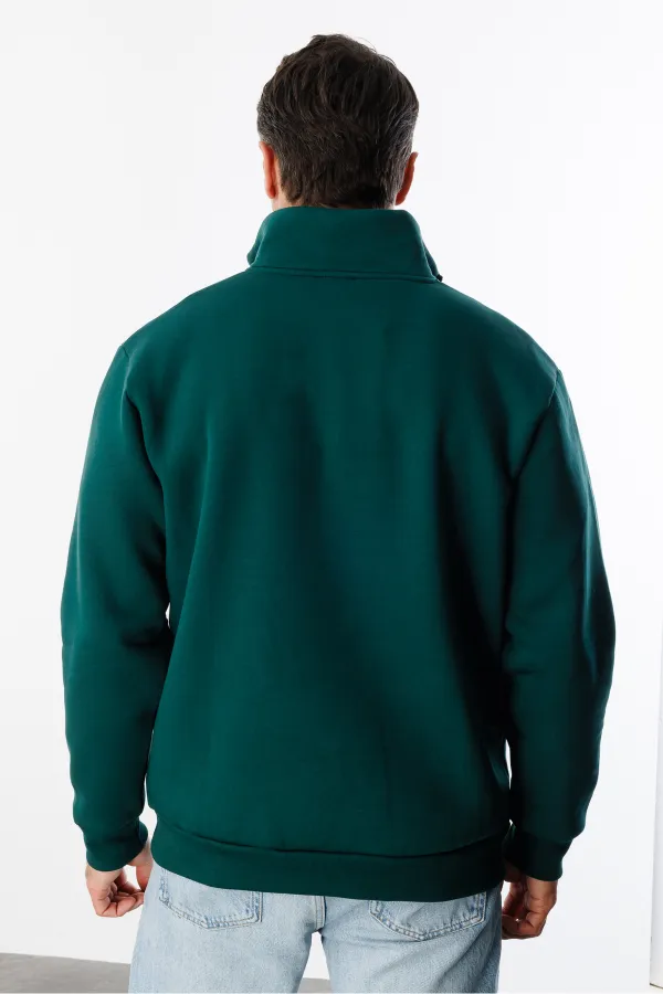Unisex Sweatshirt Comfortable Cut Cotton Fleece Inside Half Zipper Stand Collar Sweatshirt Unisex Sweatshirt Comfortable Cut Cotton Fleece Inside Half Zipper Stand Collar Sweatshirt