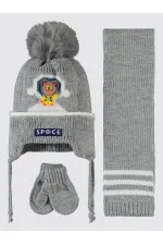 Baby Scarf, Beanie and Glove Sets 0-24 Months Light Gray - Pack
