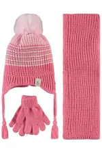 Girl Scarf, Beanie and Glove Sets for 2-5 Years Old Dark Pink - Package