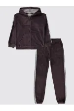 Ensemble survêtement fille 10-13 ans prune foncé - Paquet Ensemble survêtement fille 10-13 ans prune foncé - Paquet