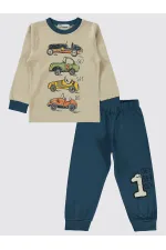 Ensemble pyjama pour garçon de 2 à 5 ans, couleur pétrole - Paquet