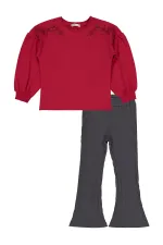 Kız Çocuk Takım 6-9 Yaş Kırmızı-Antrasit - Paket