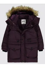 Kız Çocuk Mont 6-9 Yaş Mürdüm - Paket
