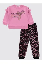 Ensemble survêtement fille 2-5 ans rose pivoine - Paquet
