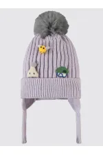 Ensemble écharpe, bonnet et gants pour fille de 2 à 5 ans, couleur lilas clair - Paquet