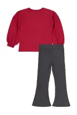 Kız Çocuk Takım 6-9 Yaş Kırmızı-Antrasit - Paket