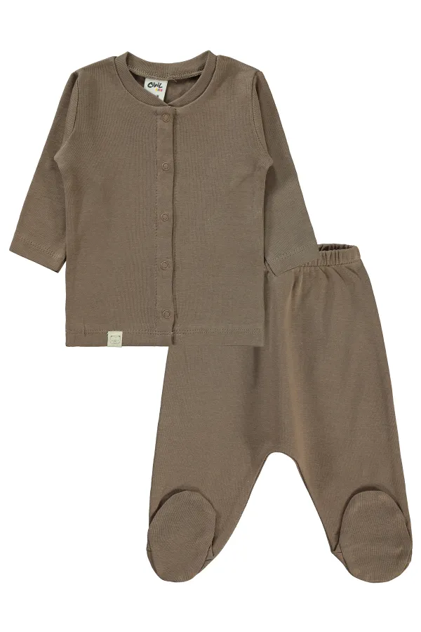 Baby Pajama Set 0-24 Months Dark Brown - Package