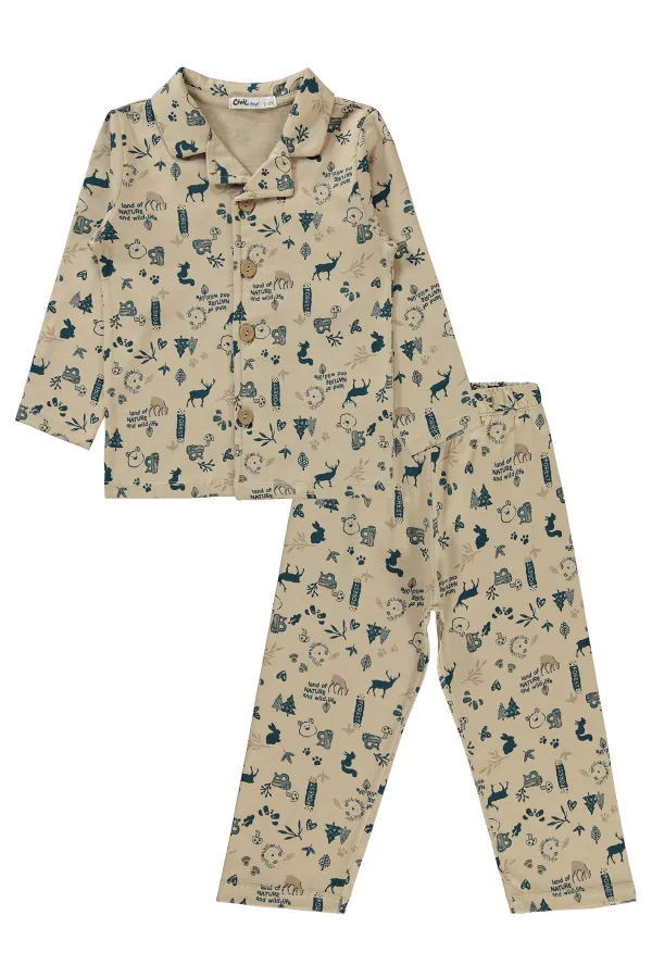 Ensemble pyjama garçon 2-5 ans couleur pierre - Paquet