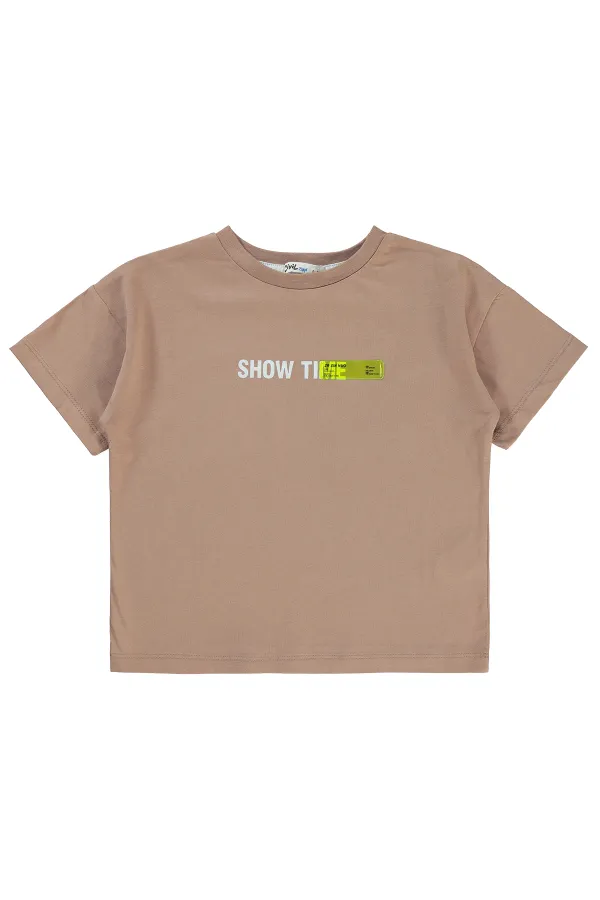 T-shirt garçon 6-9 ans marron - Paquet