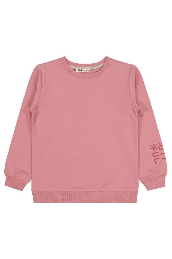 Girl's Sweatshirt 6-9 Years Old Dusty Rose - Package