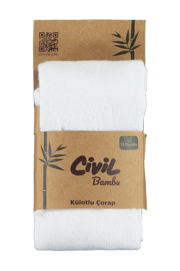 Bebek Külotlu Çorap 0-24 Ay Beyaz - Paket