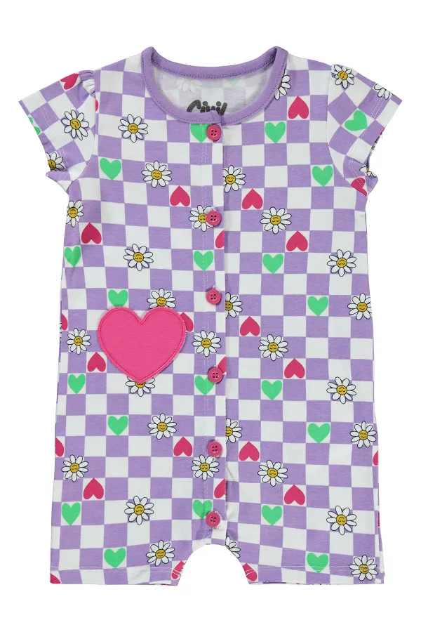 Barboteuse bébé 0-24 mois Lilas - Paquet