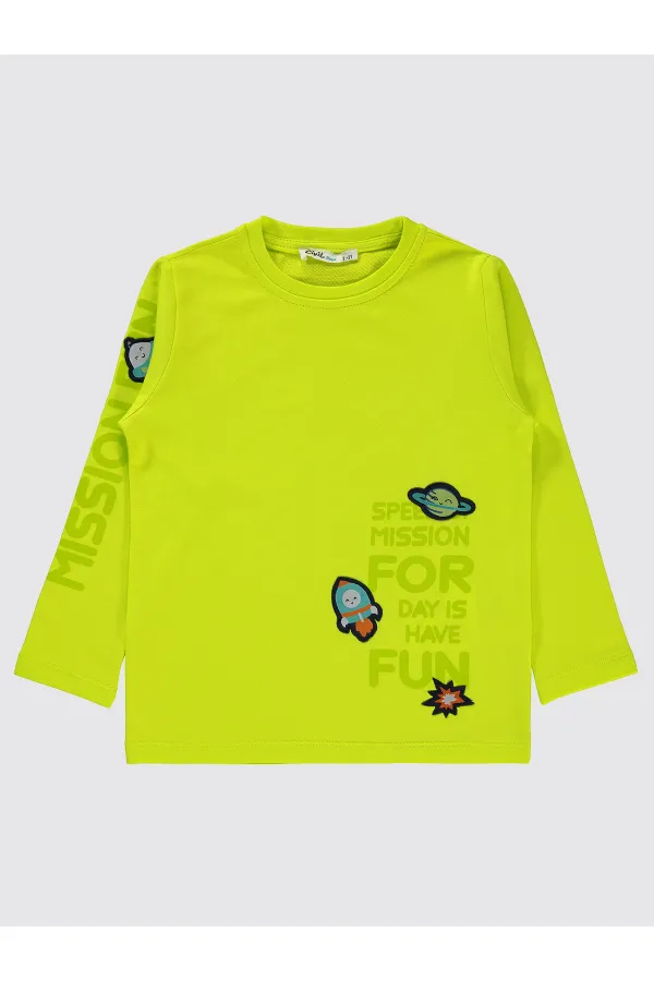Sweat-shirt garçon 2-5 ans jaune fluo - Pack