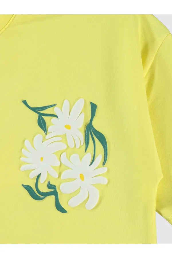 T-shirt fille 10-13 ans jaune - Paquet