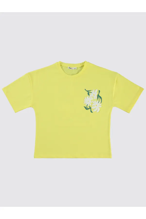 T-shirt fille 10-13 ans jaune - Paquet
