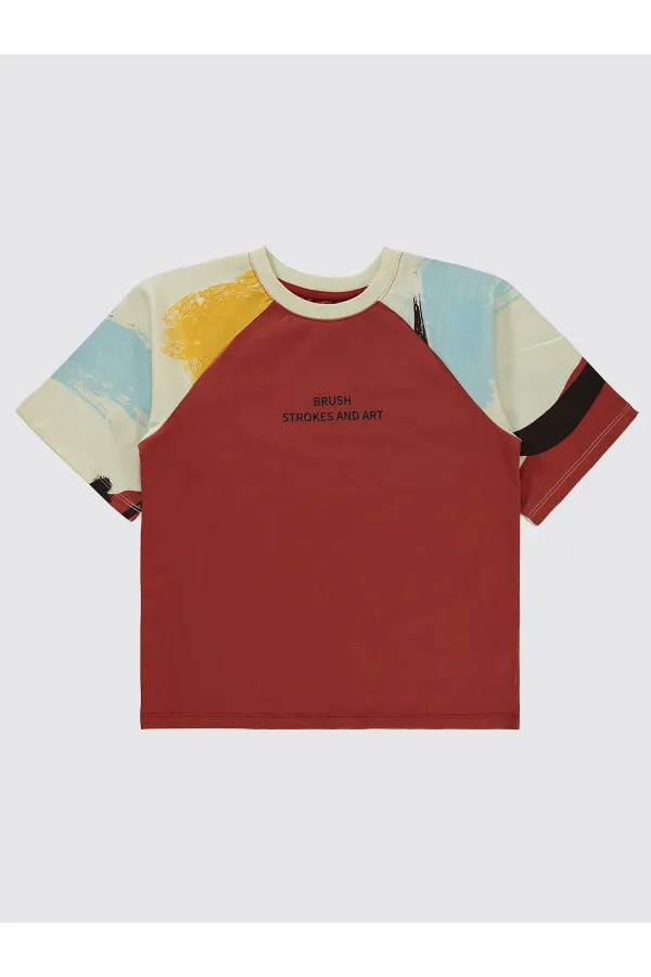 Boys T-Shirt 10-13 Years Old Dark Copper - Pack