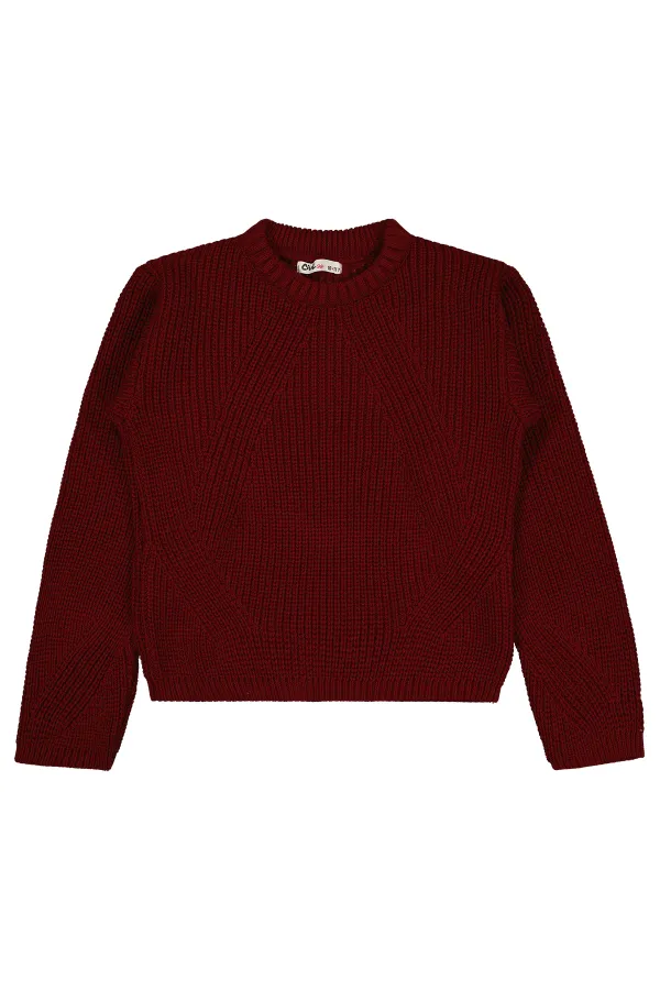Girl's Sweater 10-13 Years Old Burgundy - Package